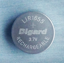 LIR1655 3.7V LI-ION Rechargeable coin battery